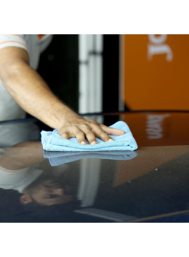 JOPASU Microfibre Cloth 320 GSM (Set of 3, Blue) (40x40 cms) for Cleaning, Polishing, Washing, Detailing of Cars, Bikes, Kitchen & Home Appliances - Image 5