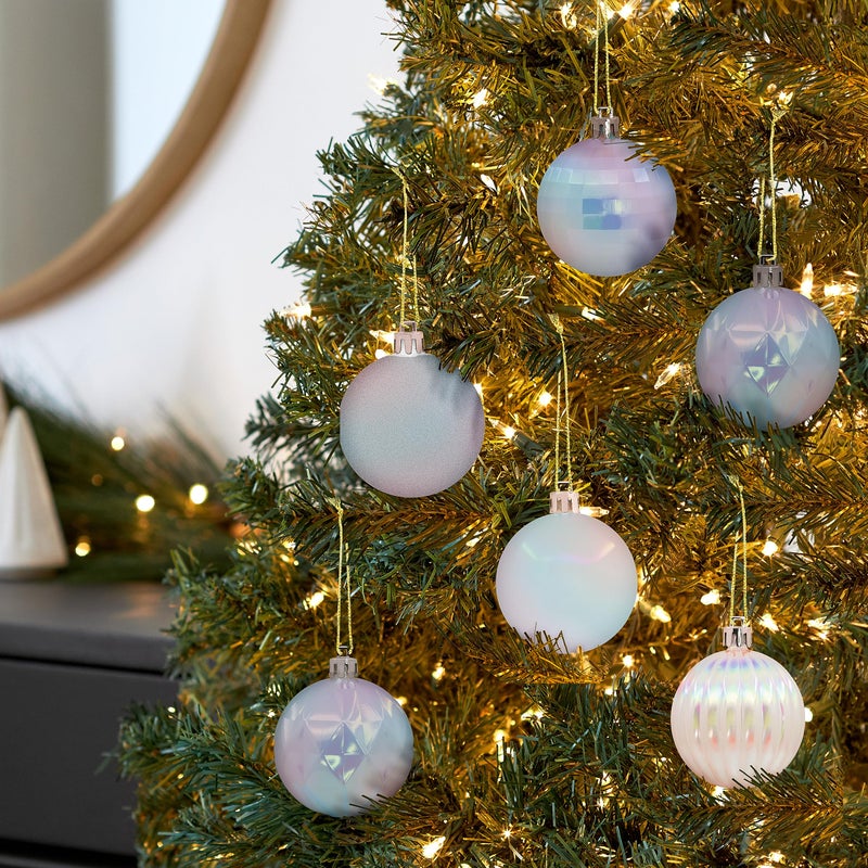 Hallmark Iridescent White Shatterproof Christmas Ornaments Set  24-Piece - Image 4