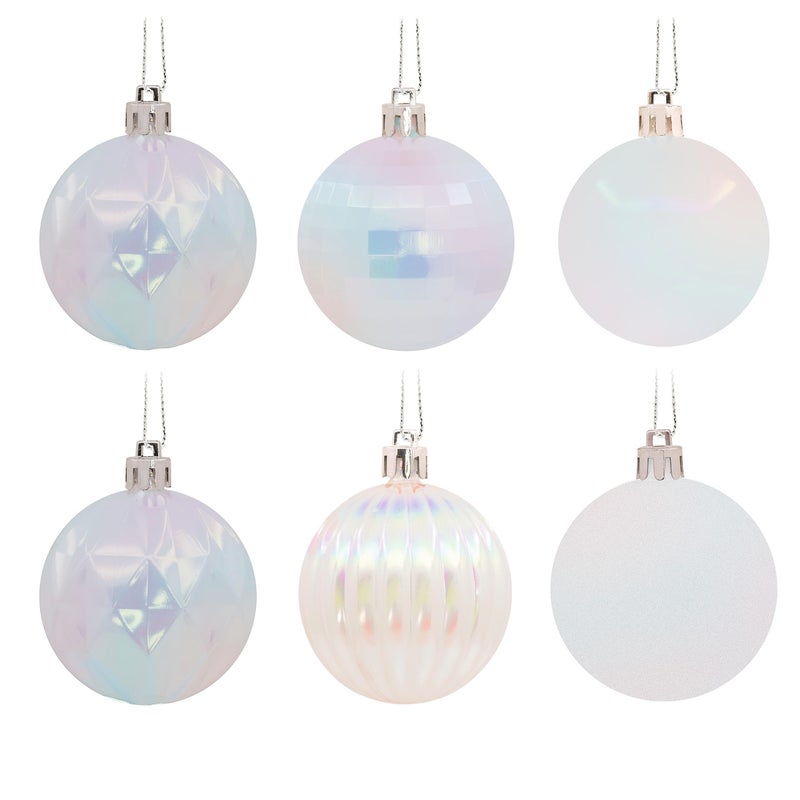 Hallmark Iridescent White Shatterproof Christmas Ornaments Set  24-Piece - Image 1