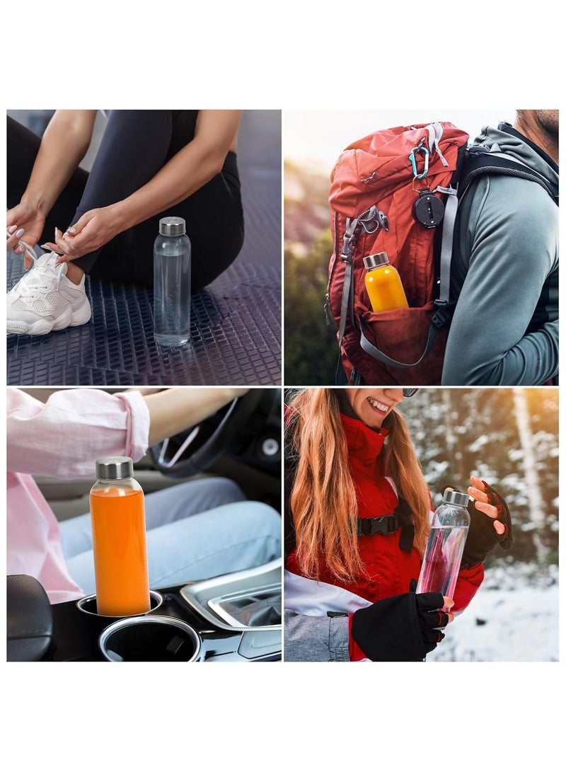 Luxoraq Glass Juice Bottles 500ml with Stainless Steel Lids – Reusable Borosilicate Water Bottles for Fresh Juice, Smoothies, Milk, Kombucha, Infused Water – BPA-Free Empty Bottles for Travel (Pack of 2) - Image 3