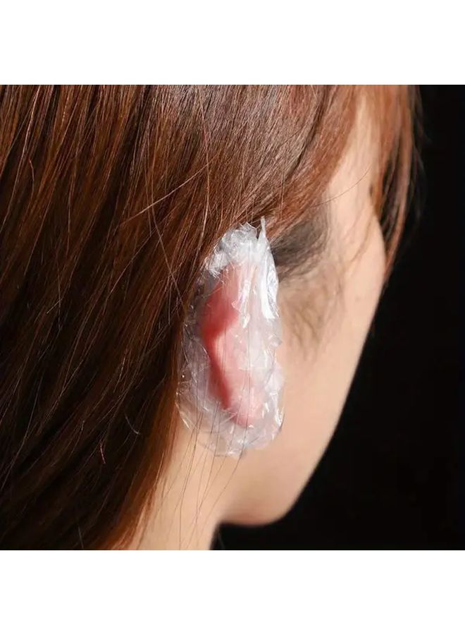 100pcs Transparent Disposable Waterproof Ear Protectors For Shower Bathing Hair Dye Salon - Image 5