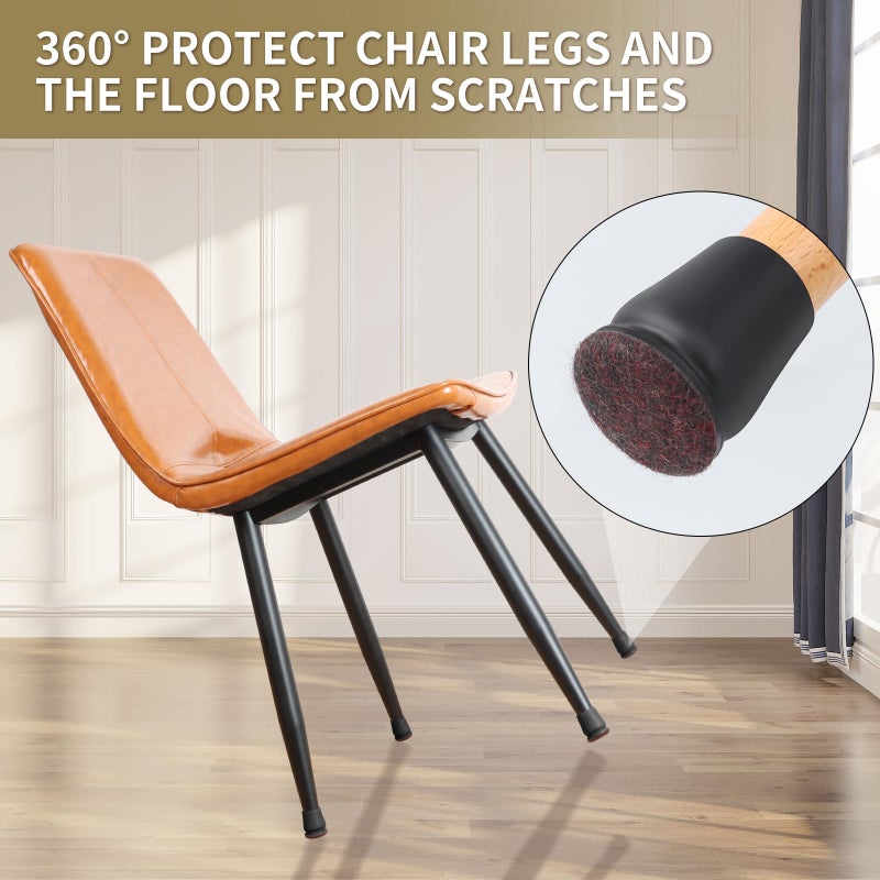 Ezprotekt 24 Pcs Small Silicone Chair Leg Floor Protectors for Hardwood Floors, Felt Furniture Pads Covers, Bar Stool Floor Protectors Caps for Chair Sliders - No Scratches (Fit 0.63"- 0.75", Black) - Image 5