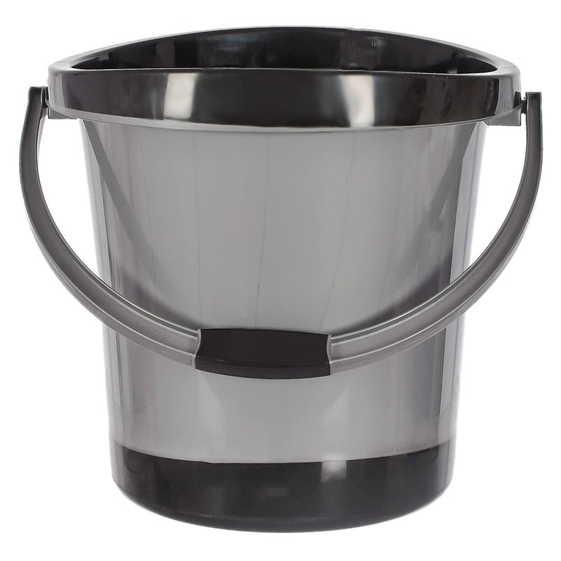 Kuber Industries Heart Home Multiuses Plastic Bucket With Handle 18 litre Grey46HH0361 - Image 1