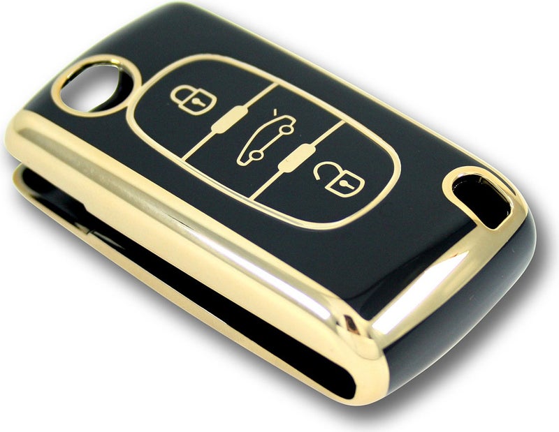 Peugeot 307 Citroen C8 3 Button Flip Black Car Key Remote Case Cover Car Keychain