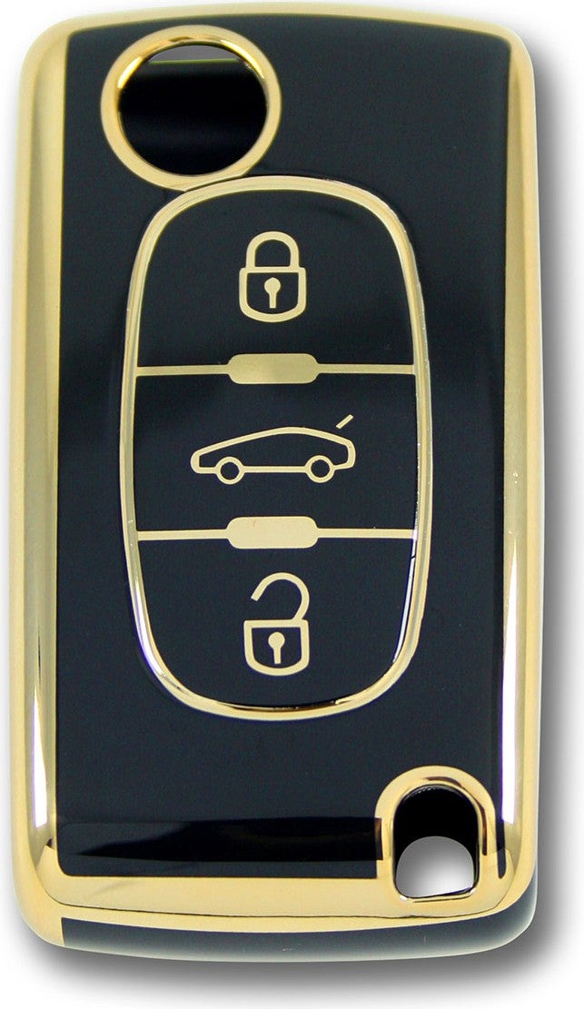 Peugeot 307 Citroen C8 3 Button Flip Black Car Key Remote Case Cover Car Keychain