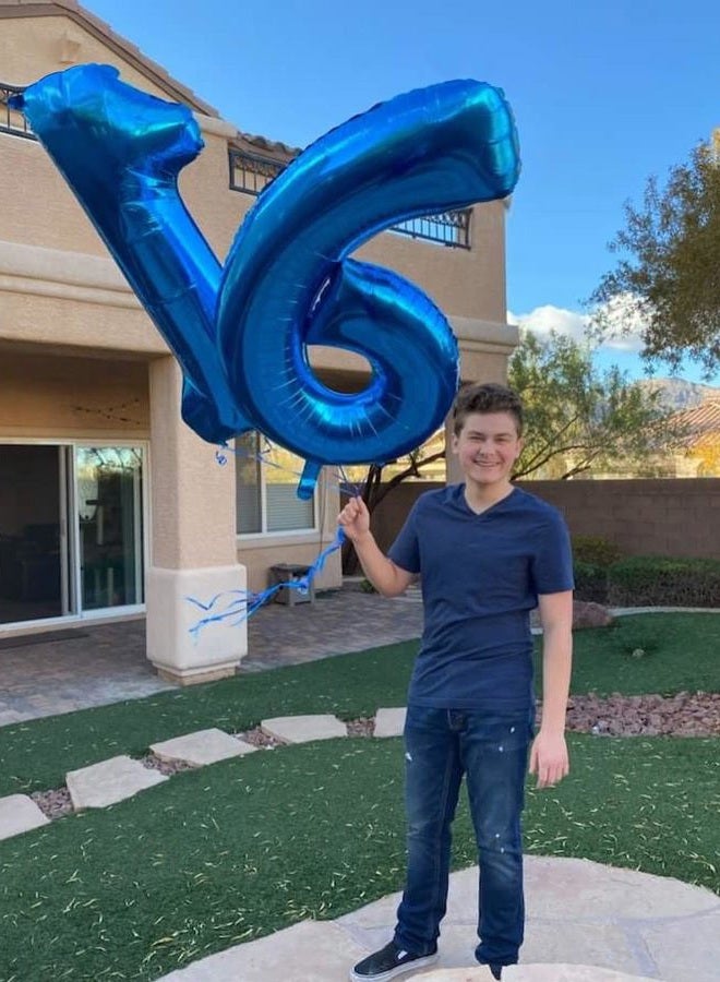 IWERP Navy Blue Number 16 Balloon 40 inch, 16 Number Balloon, 16th Navy Blue Birthday Decorations, 16 Year Old Girls Boys Blue Party Supplies - Image 4