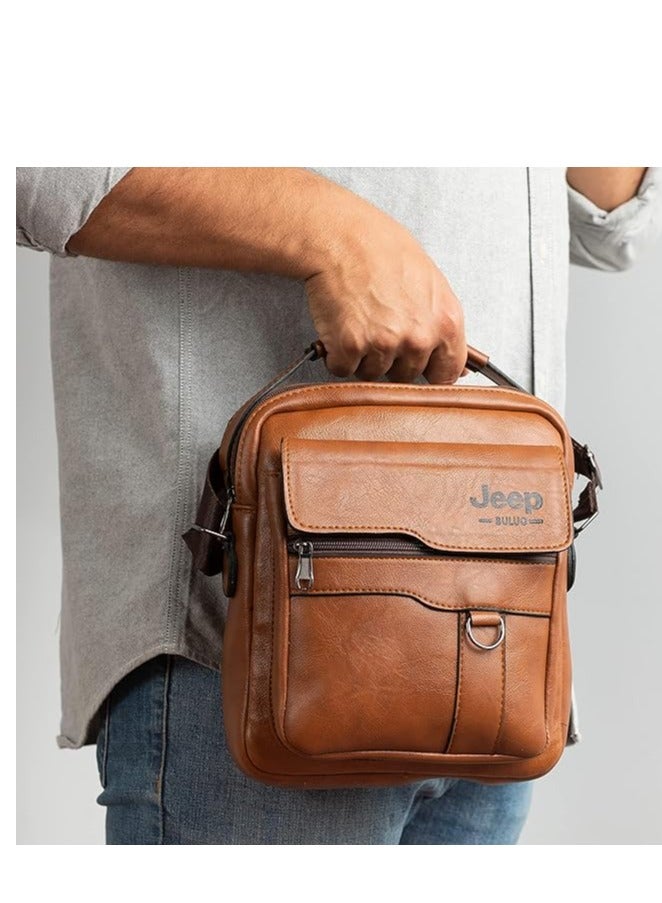 Jeep Buluo Havana leather crossbody bag - Image 5