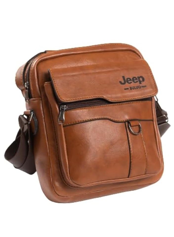 Jeep Buluo Havana leather crossbody bag - Image 1