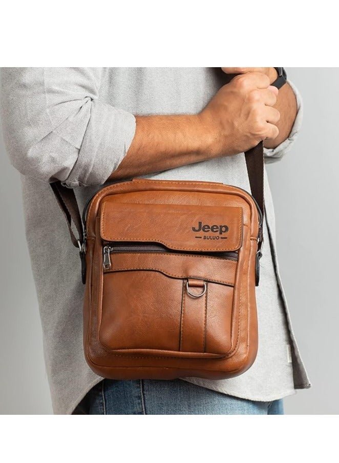 Jeep Buluo Havana leather crossbody bag - Image 3