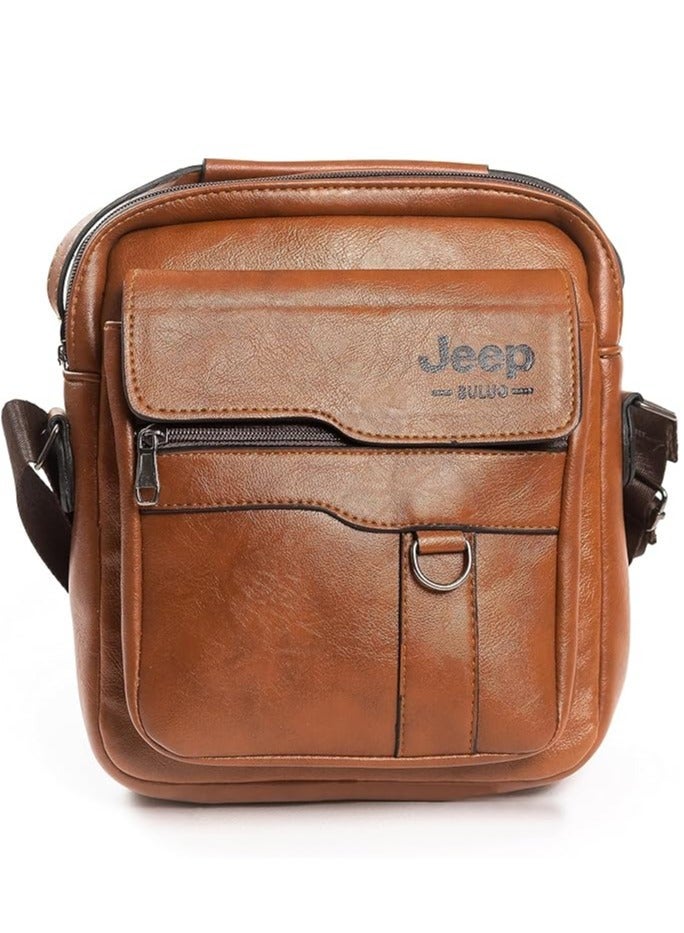 Jeep Buluo Havana leather crossbody bag - Image 1