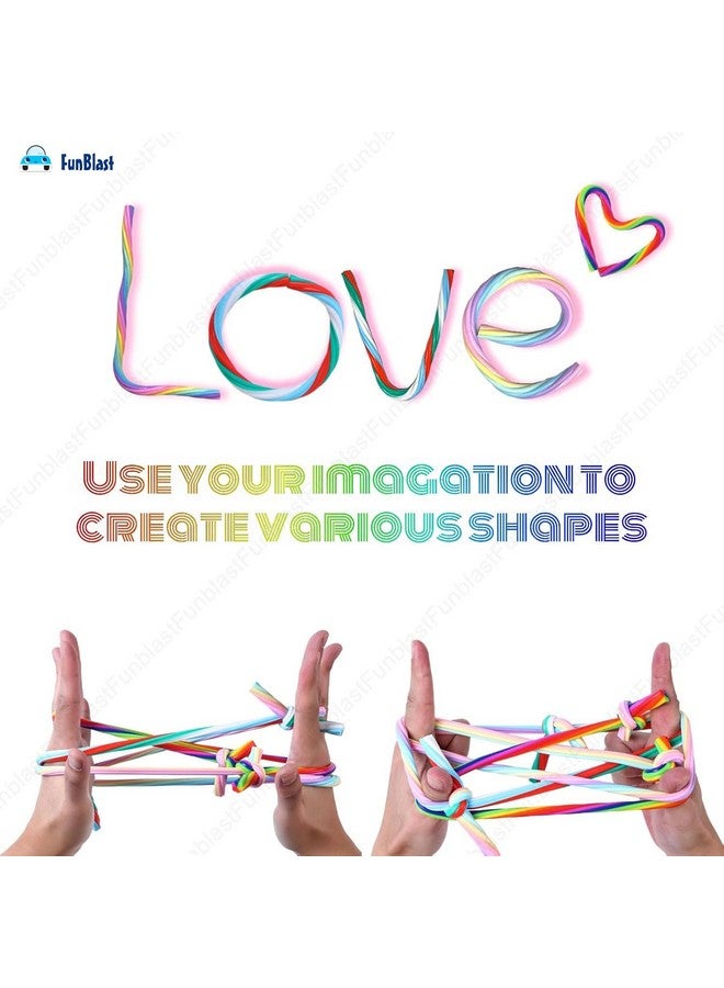 FunBlast Stretchy String Fidget Toys, 5 Pcs Colorful Candy Twist Stretchy Noodle Strings, Monkey Noodles Fidget Toy, Twist & Stretch Toy for Kids, Stress Relief Toys for Kids & Adults - Image 4