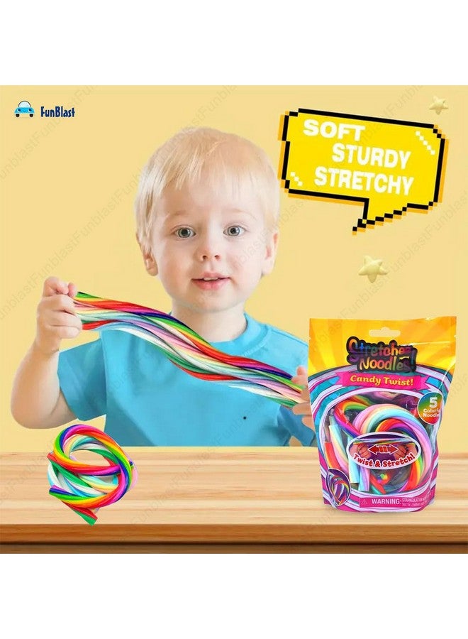 FunBlast Stretchy String Fidget Toys, 5 Pcs Colorful Candy Twist Stretchy Noodle Strings, Monkey Noodles Fidget Toy, Twist & Stretch Toy for Kids, Stress Relief Toys for Kids & Adults - Image 3