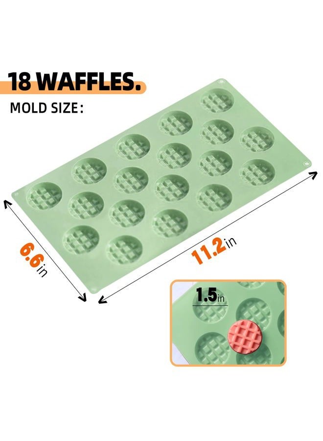 QELEG 18-Cavity Silicone Mini Round Waffle, Cookie, Chocolate, Candy and Gummy Mold-2 Pack - Image 2
