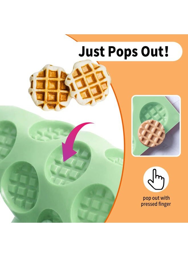QELEG 18-Cavity Silicone Mini Round Waffle, Cookie, Chocolate, Candy and Gummy Mold-2 Pack - Image 3