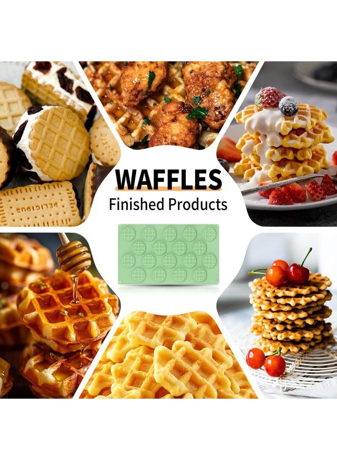 QELEG 18-Cavity Silicone Mini Round Waffle, Cookie, Chocolate, Candy and Gummy Mold-2 Pack - Image 5