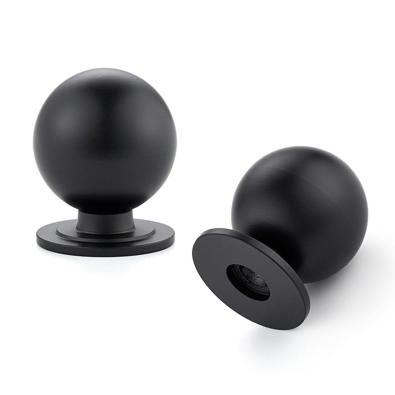 Ravinte Decor 12 Pack Black Cabinet Knobs, Round Dresser Knobs, Ball Kitchen Cabinet Hardware, 0.95" Diameter - Image 1