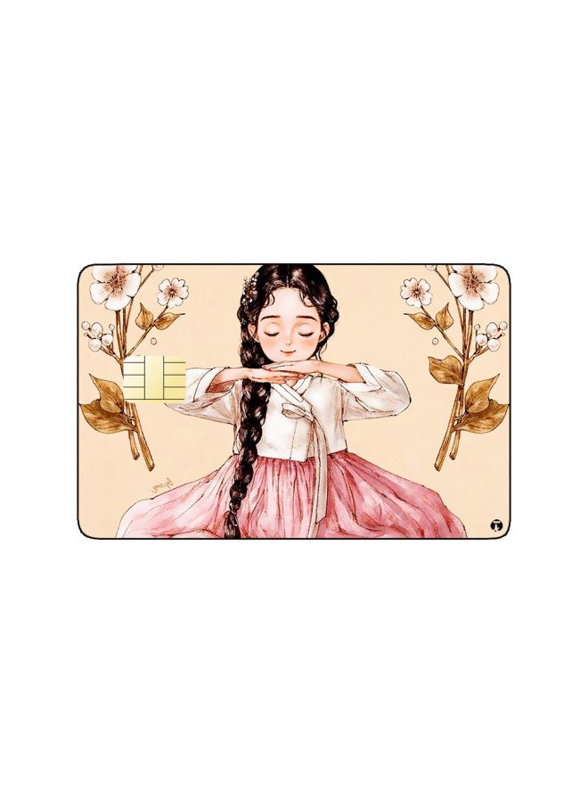 RKN PRINTED BANK CARD STICKER Cute Korean Girl Drawing - Image 2