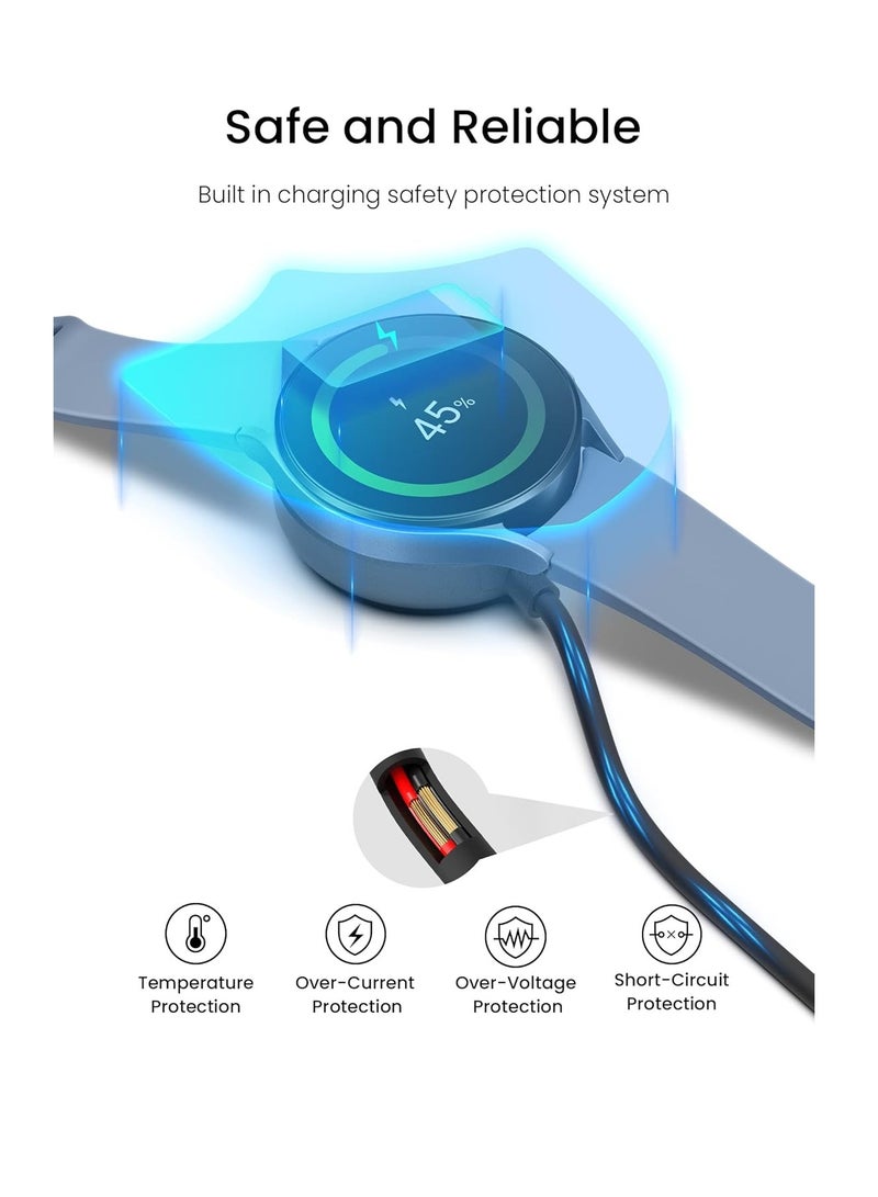 Charger for Samsung Galaxy Watch 7/6/6 Classic/5/5 Pro/4/4 Classic/3/Active 2/Active 1/Ultra/Fe Galaxy Watch Charger 3.3Ft USB Magnetic Wireless Charging Cable Cord for Samsung Galaxy Watch - Image 4