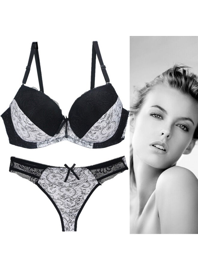 Source Manufacturer Women's Bra Set Lace Printed Color Matching Underwear Large Size Underwear Set Dropshipping