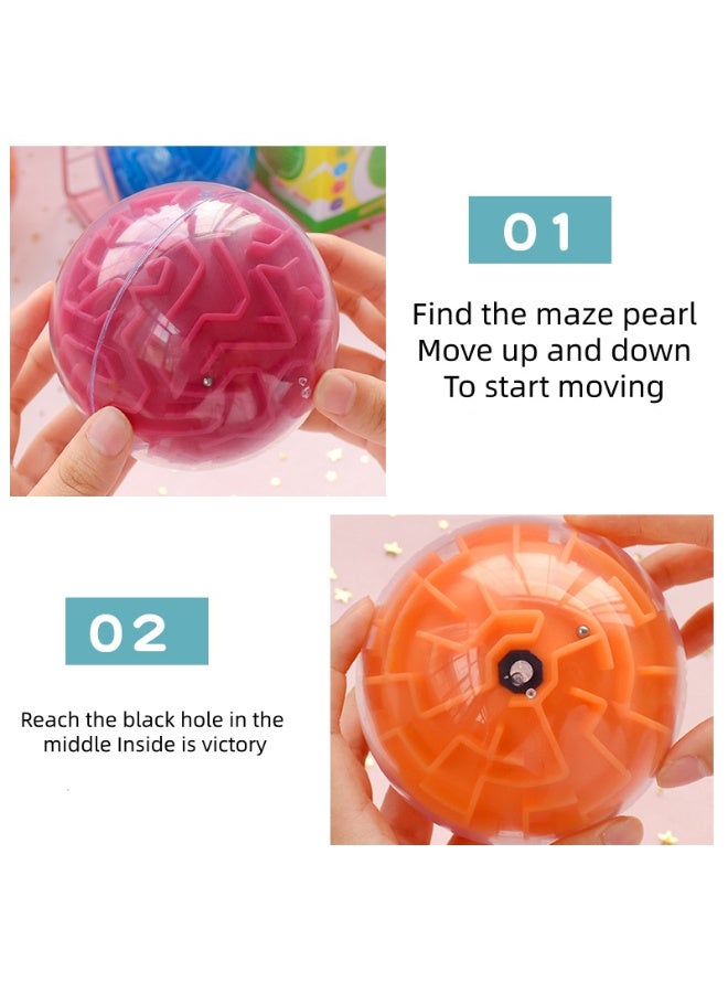 ZESITH 3D Stereo Magic Maze Ball, Kids Balance Rolling Track Educational Toy - Red - Image 2