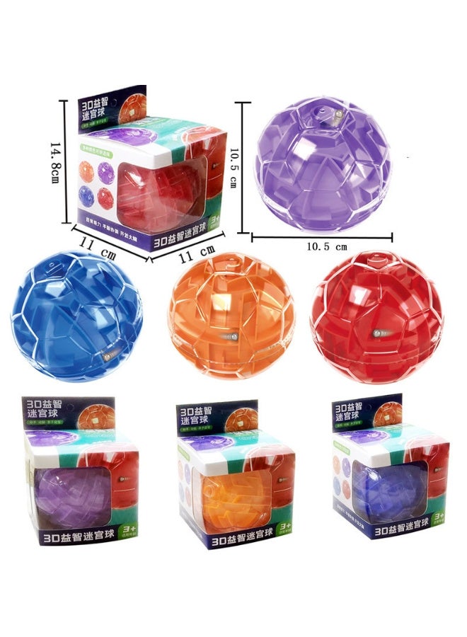 ZESITH 3D Stereo Magic Maze Ball, Kids Balance Rolling Track Educational Toy - Red - Image 5