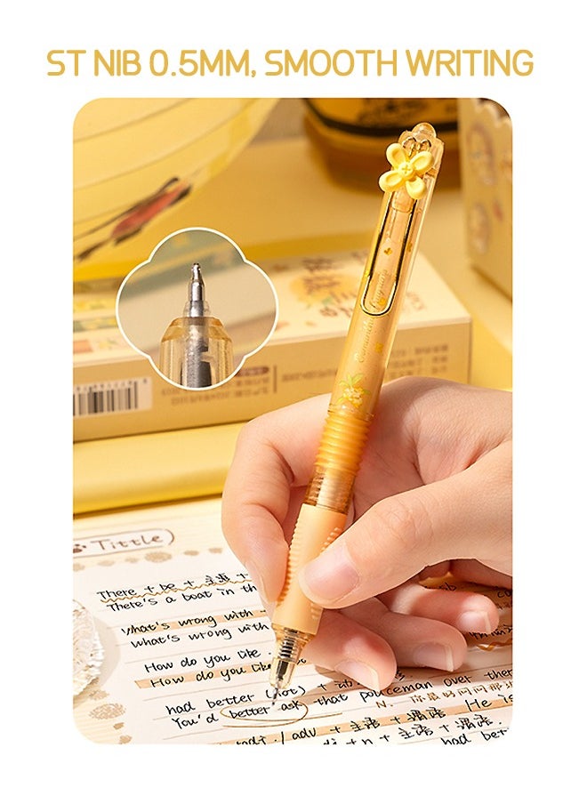 Beyond Cartoon Gel Ink Pens Set, 0.5 mm Black Premium Gel Roller Pen, Gel Pens for Smooth Writing Office School Drawing Supplies (Yellow)  - Image 4