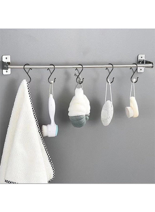 Peachjoy S Hooks for Hanging, Heavy Duty S Hooks with Safety Buckle S Shaped Hooks Kitchen Pot Rack Hooks Closet Hooks for Hanging Plants, Clothes, Kitchen Utensil, Pots and Pans, Bags (8 Pack, Black) - Image 4