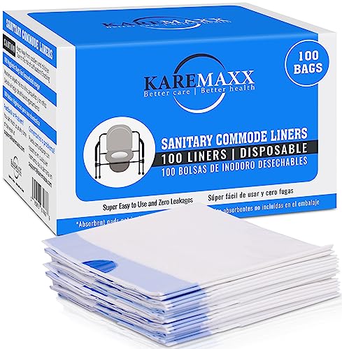 KAREMAXX 100 Bedside Commode Liners Bags for Commode Toilet Leak Proof Odorless Potty Liners for Portable Potty Chair Liners Potty Bags for Portable Toilet Bag Bedside Toilet Liners Disposable Adult - Image 2