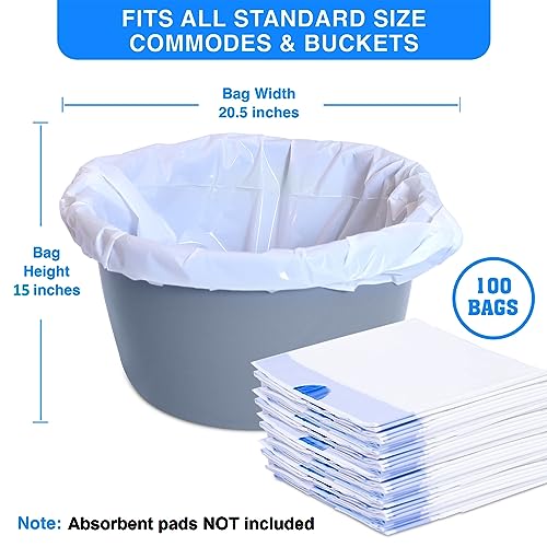 KAREMAXX 100 Bedside Commode Liners Bags for Commode Toilet Leak Proof Odorless Potty Liners for Portable Potty Chair Liners Potty Bags for Portable Toilet Bag Bedside Toilet Liners Disposable Adult - Image 5
