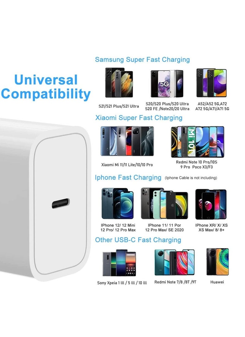Generic - USB C Super Fast Charger for compatible Samsung, 25W PD Wall Charger and 3ft USB C to C Fast Charging Compatible Samsung Galaxy S21/S21+/S21 Ultra/S20/Z Flip/Note20/20 Ultra/Note10/10+/S9/S8/S10e… - Image 1