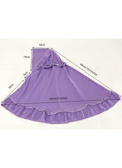 NIBEMINENT Hijab Scarf Girls Kids Ruffle Lotus Leaf Hijabs Solid Color Head Scarfs for Baby  - Image 2