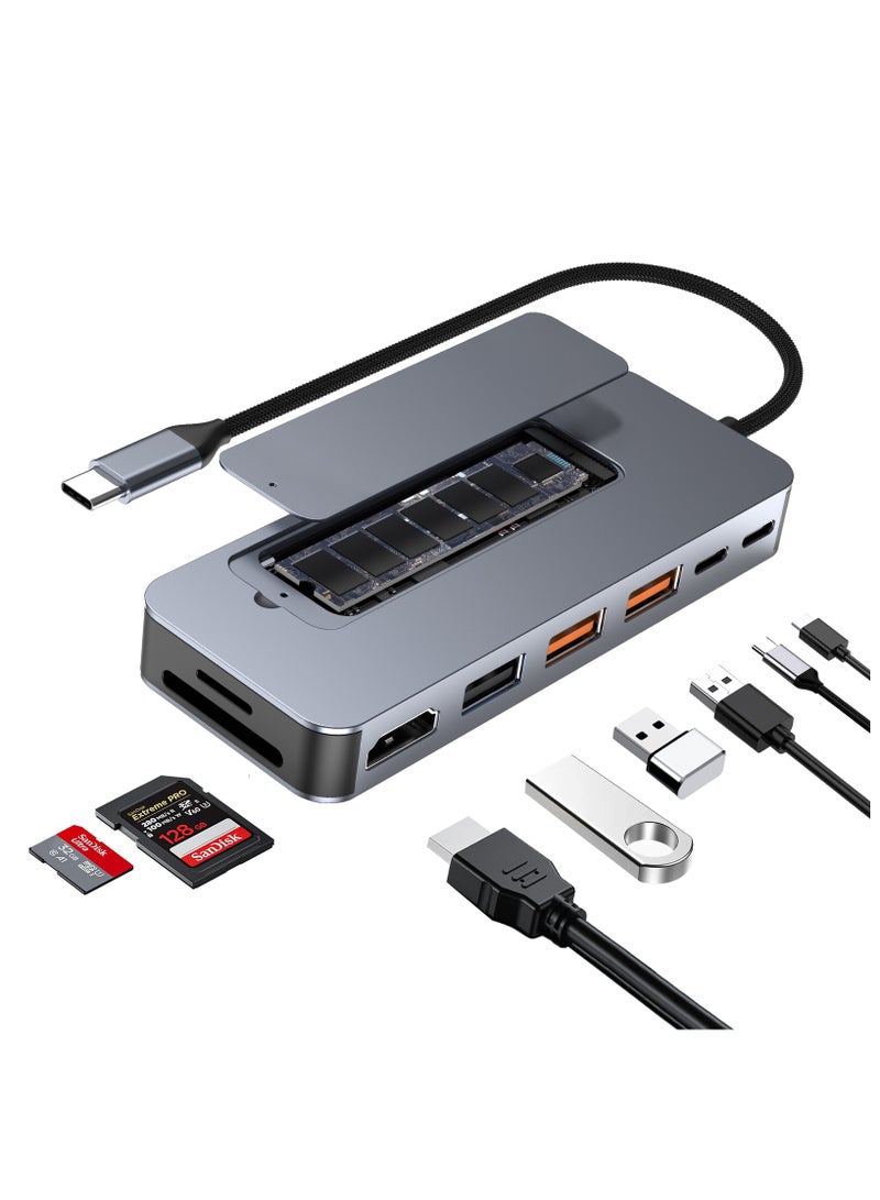 ZIDLI 9-in-1 USB-C Hub: M.2 SSD Slot (4TB) | 100W PD Fast Charge | HDMI 4K@60Hz HDR | 10Gbps Ports | Gulf Business Edition - Image 1