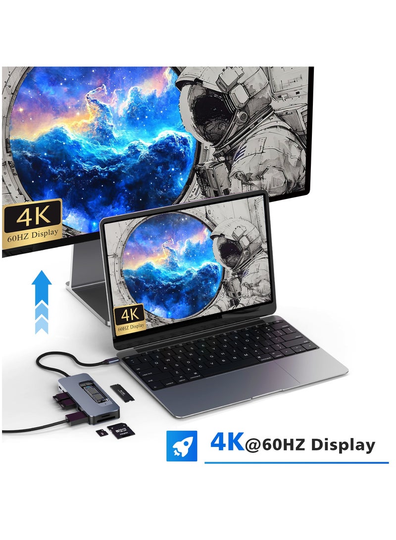 ZIDLI 9-in-1 USB-C Hub: M.2 SSD Slot (4TB) | 100W PD Fast Charge | HDMI 4K@60Hz HDR | 10Gbps Ports | Gulf Business Edition - Image 3