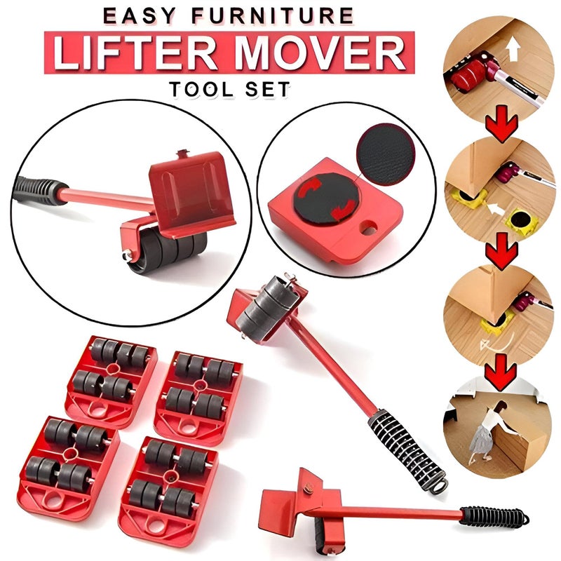 Hardware Moving Kit - 4 Piece Strong Set with Swivel Wheels to Safely Lift and Move Heavy Furniture (1) - Image 5