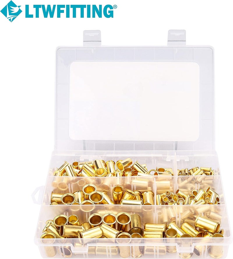 LTWFITTING Assortment Kit 1/4 3/8 1/2 5/8 Inch OD Compression Inserts, Brass Compression Fittings(Pack of 200) - Image 5