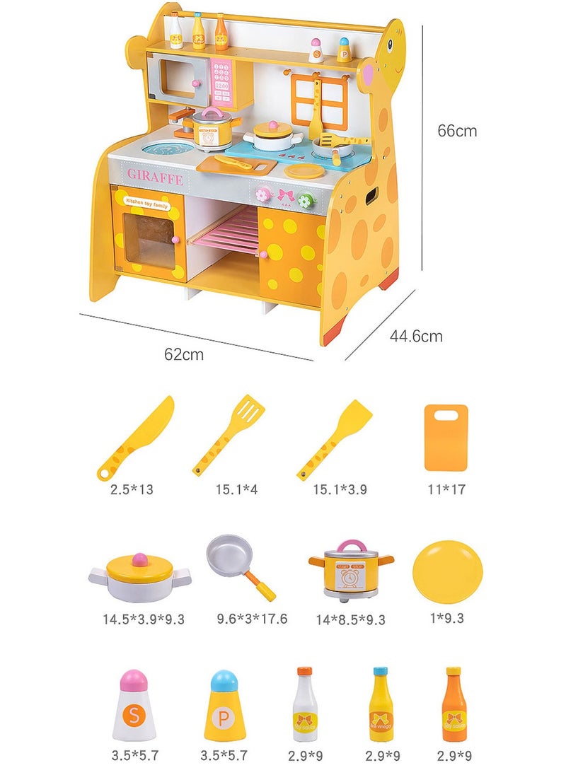 MaBaby Children's Simulation Play House Kitchen Cooking Boys and Girls Toy Set Wooden Kitchen Baby Simulation Wooden Kitchenware  - Image 3