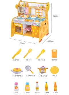 MaBaby Children's Simulation Play House Kitchen Cooking Boys and Girls Toy Set Wooden Kitchen Baby Simulation Wooden Kitchenware  - Image 3