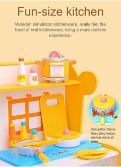 MaBaby Children's Simulation Play House Kitchen Cooking Boys and Girls Toy Set Wooden Kitchen Baby Simulation Wooden Kitchenware  - Image 5