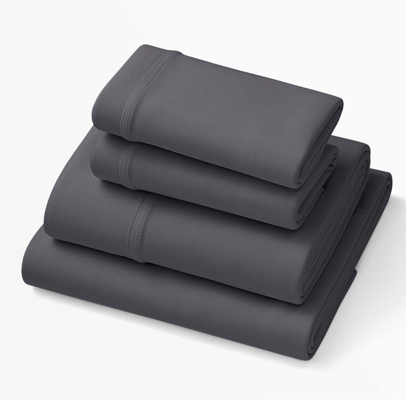 Purple SoftStretch Sheets KingCal King Rayon Blend MoistureWicking Stormy Grey Fits Other Mattresses Stretch for Adaptive Support - Image 3