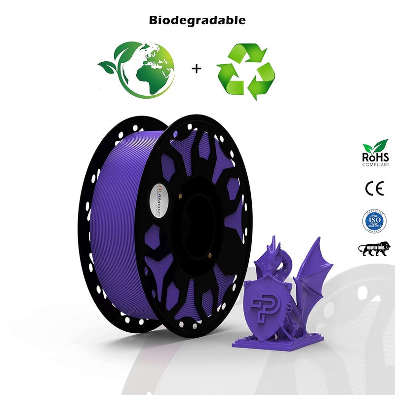 Protomont TECHNOLOGIES فيلا مونت 1.75 مم خيوط طباعة ثلاثية الأبعاد PLA بريميوم بلس متوافقة مع معظم طابعات FDM (بنفسجي) - Image 4