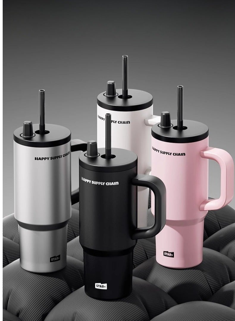 Ceramic Lined Insulated Cup, 710ml Large Capacity Water Cup, Straw Cup, Cold Insulation Car Ice Cream Cup - Image 5