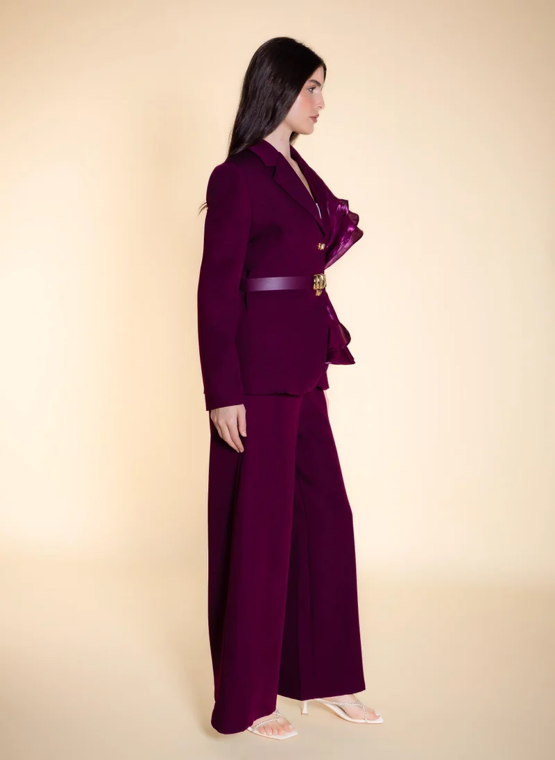 SHAPES Purple TAILORED RUFFLED BLAZER SET for Women | Best Price UAE