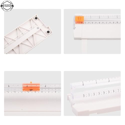 FADED A5 Paper Trimmer 8.5 Inch Cutting Tool – Portable Paper Cutter with Automatic Hand Safeguard and Side Ruler, Ideal for Scrapbooking, Crafts, Coupons, Labels, Photos, and Office Use (White) - Image 2