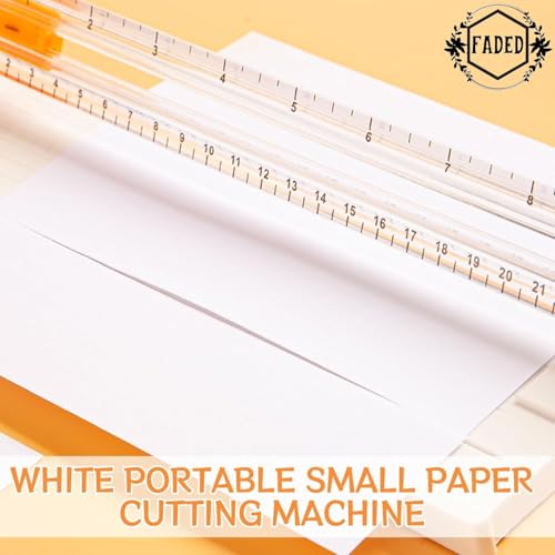 FADED A5 Paper Trimmer 8.5 Inch Cutting Tool – Portable Paper Cutter with Automatic Hand Safeguard and Side Ruler, Ideal for Scrapbooking, Crafts, Coupons, Labels, Photos, and Office Use (White) - Image 3