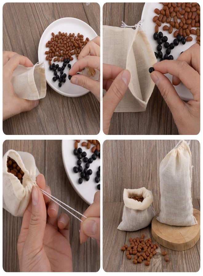 AUEAR, Reusable Drawstring Cotton Soup Bags Coffee Chinese Medicine Tea Bag Brew Straining Herbs Cheesecloth Bone Broth Gravy Stew (12 Pack, 4"x6") - Image 3