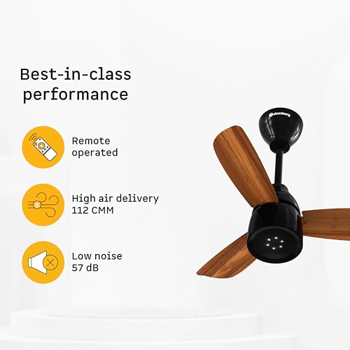 atomberg Renesa Enzel 600mm Newly Launched BLDC Ceiling Fan with Remote | BEE 5 star |High Air Delivery|LED Speed Indicator |Low Noise |Sleek Design | Power Saving | 3 Year Warranty | Honey Maplewood - Image 3