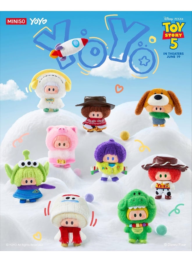 MINISO YOYO x Disney Pixar Toy Story 5 Adorable Together with You Collection Vinyl Plush Pendant Blind Box, Full Display Set of 8 Sealed Mystery Boxes, Character Collectible for Display and Gifting - Image 1