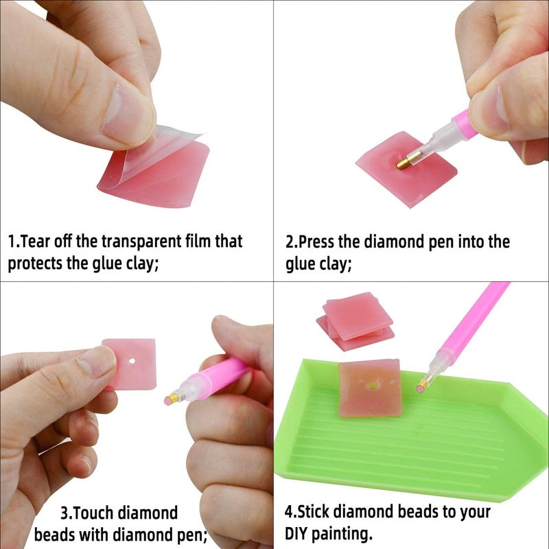 yuntop 72 Pieces Diamond Glue Clay Painting Glue Clay DIY Diamond Embroidery Wax Tool Set Painting Wax for 5D Diamond Art Drilling Embroidery Cross-Stitch Diamond Art Glue Wax (2 x 2 cm) - Image 5