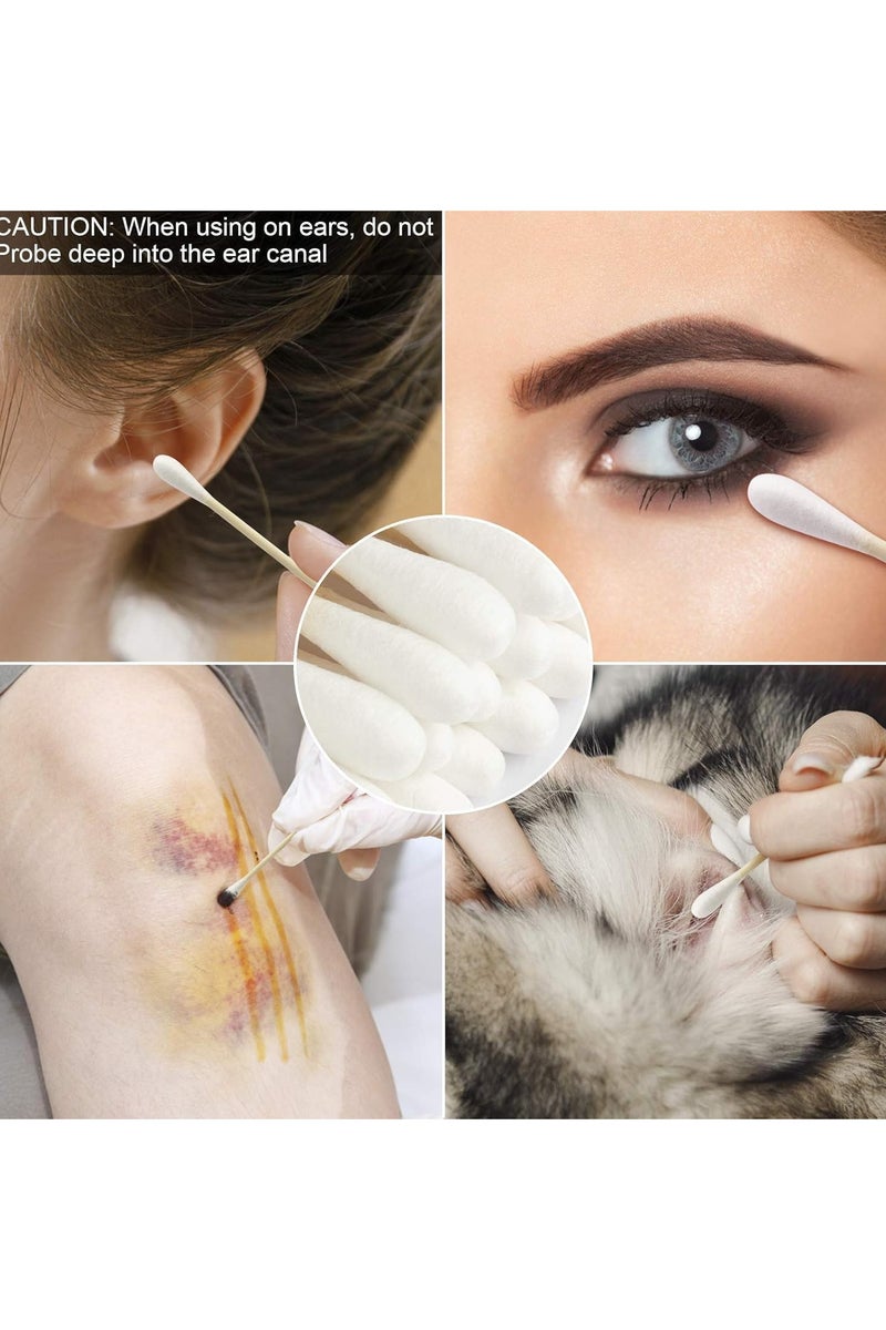 COTTON SWABS Bamboo Cotton Buds 500 Pcs Double Tipped Cotton Swabs - Biodegradable Eco-Friendly Strong Wooden Sticks Round Tips Ear Buds - Qtips Wooden Cotton Buds for Baby Care, Makeup, Ear Cleaning - Family Pack - Image 4