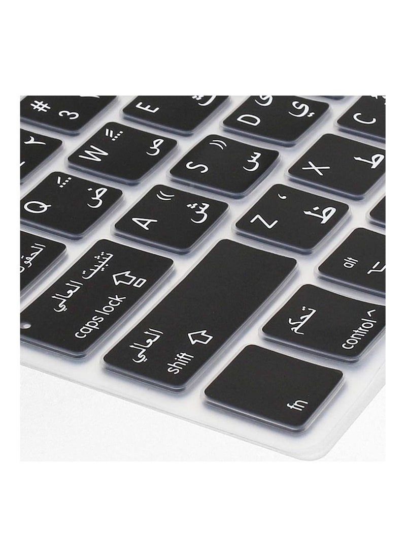 AMM Arabic Keyboard Cover Skin for MacBook Pro 13'' 13 Inch Early 2020 A2289/A2251 and 2019 MacBook Pro 16 Inch A2141 with Touch ID U.S Layout Accessories Protector Black  - Image 5